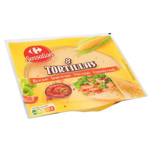 Carrefour Sensation Tortillas Blé et Maïs 8 Pièces 320 g
