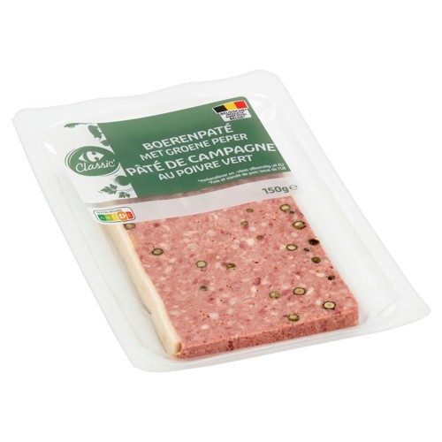Carrefour Classic'' Pâté de Campagne au Poivre Vert 150 g