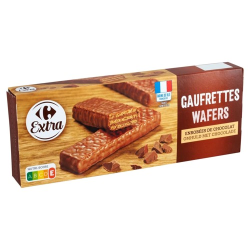 Carrefour Extra Gaufrettes Enrobées de Chocolat 150 g