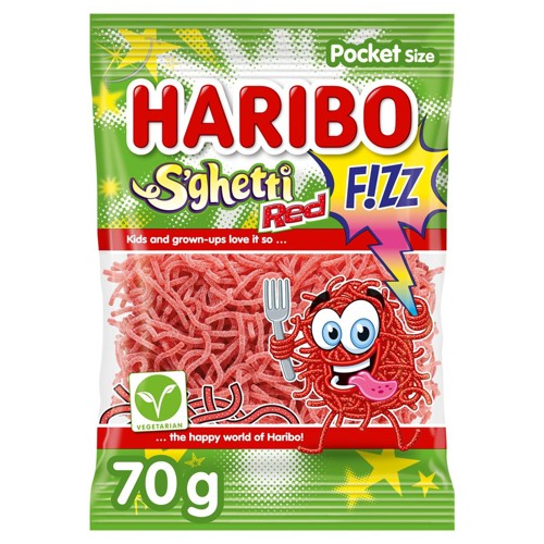 Haribo S''ghetti Red F!ZZ 70 g