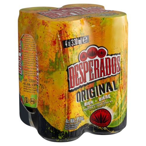 Desperados Original Bière Aromatisée avec Tequila 4 x 330 ml