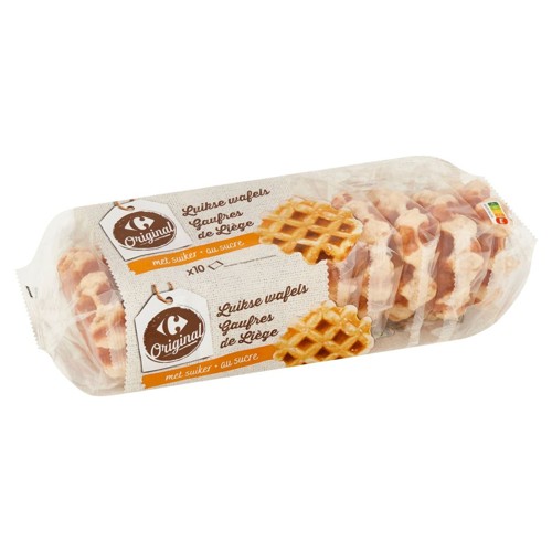 Carrefour Original Gaufres de Liège au Sucre 10 Pièces 500 g