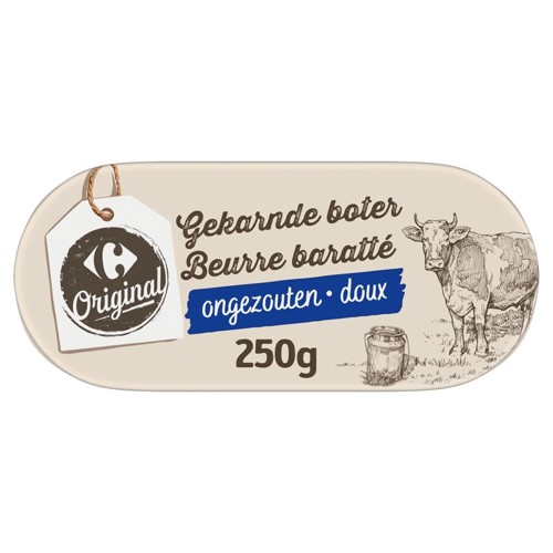 Carrefour Original Beurre Baratté Doux 250 g