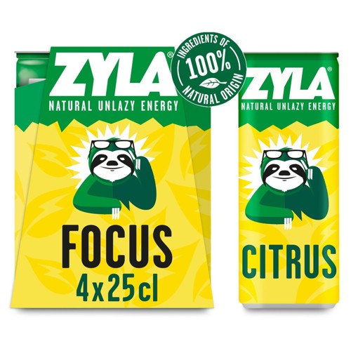 ZYLA FOCUS Citrus energy 4 x 25 cl