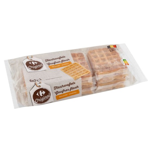 Carrefour Original Gaufres Flash Poudrées 6 x 2 Pièces 300 g