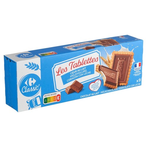 Carrefour Le Petit Beurre Tablette Chocolat Lait Cur Lait x9 140 g