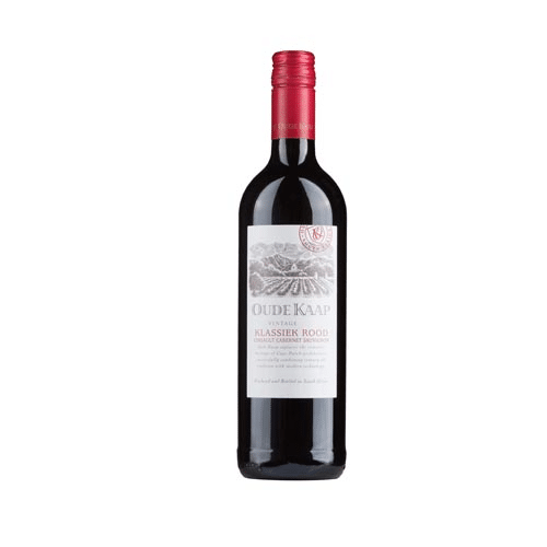 Oude Kaap Klassiek Rood cinsaoult cabernet sauv.