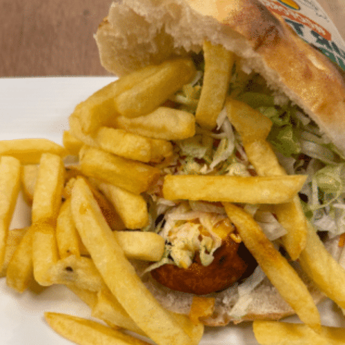 Broodje mulki kebab (met frietjes) groot