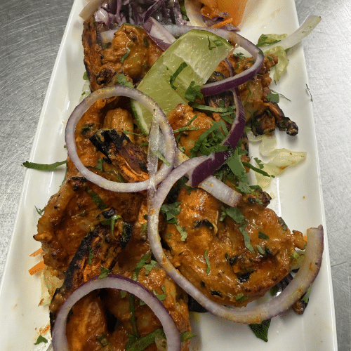 Tandoori scampi avec du riz