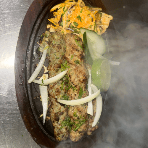 Seekh kebab agneau avec riz