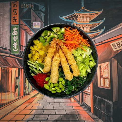 Poké bowl Tempura Scampis