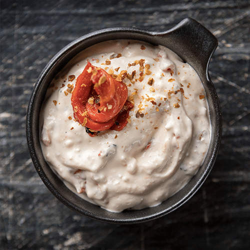 Katuk with roasted peppers