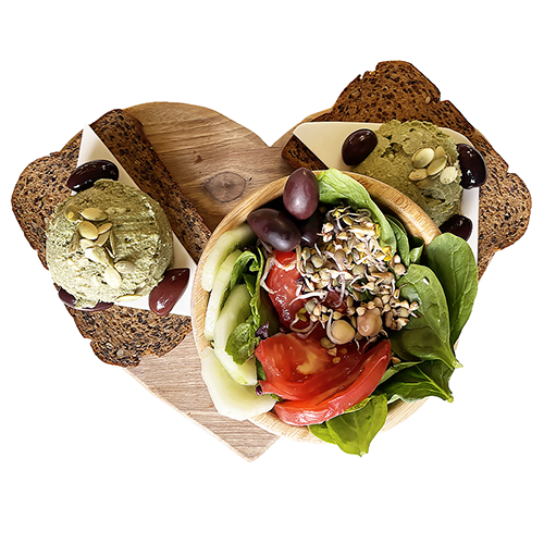 Magic toast with vegan cheese and salad