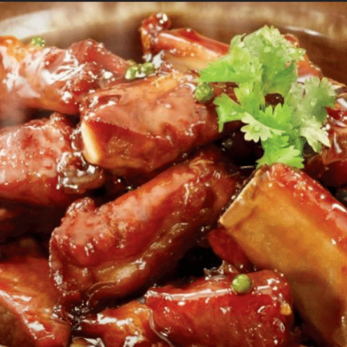 Fricassé de porc sauce sel et poivre