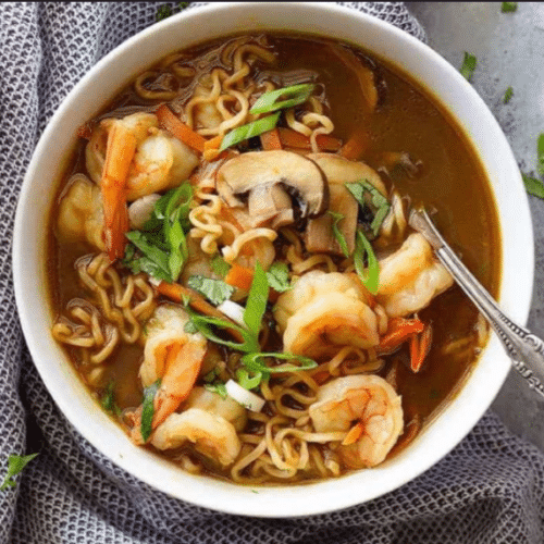 Soupe de nouilles aux fruits de mer