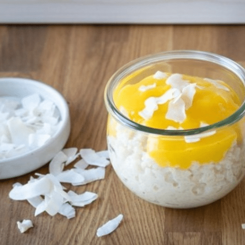 Thai Kokos Milch Reis und Mango