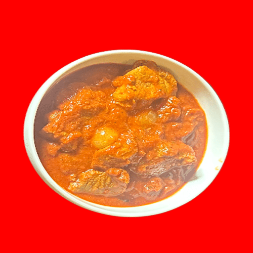 Rind Vindaloo (scharf) Mit Reis (Ch)
