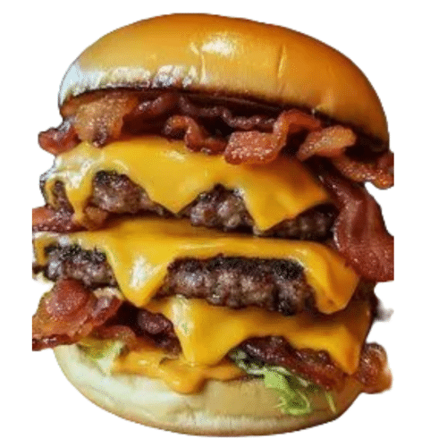 Triple smash beef & bacon burger