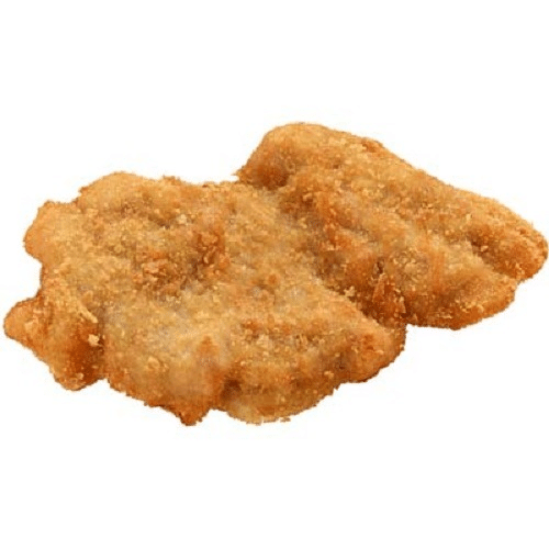 Pouletschenkelsteak paniert. an Zitronensauce