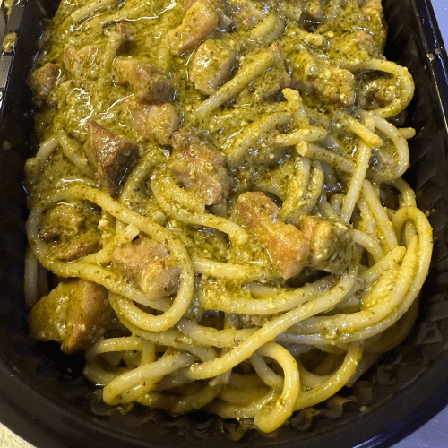 Spaghetti Pesto e Speck