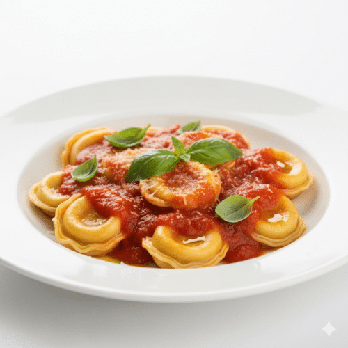 Tortellini mit  Fleischfüllung . Rindfleisch
