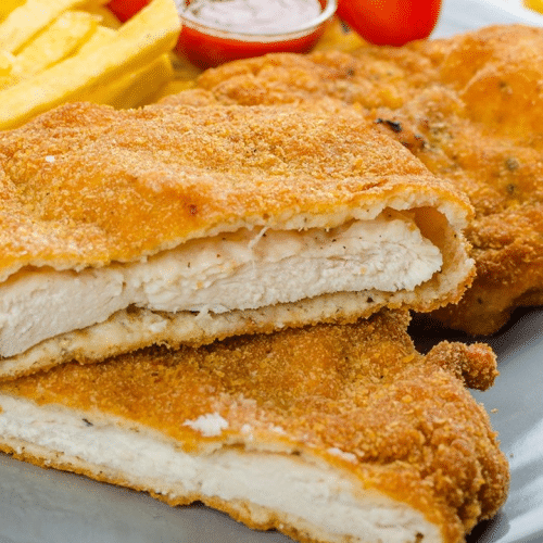 poulet schnitzel mit potatoes