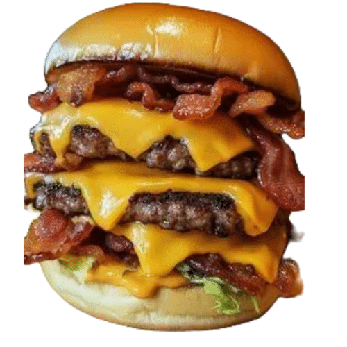 Triple smash beef & bacon burger