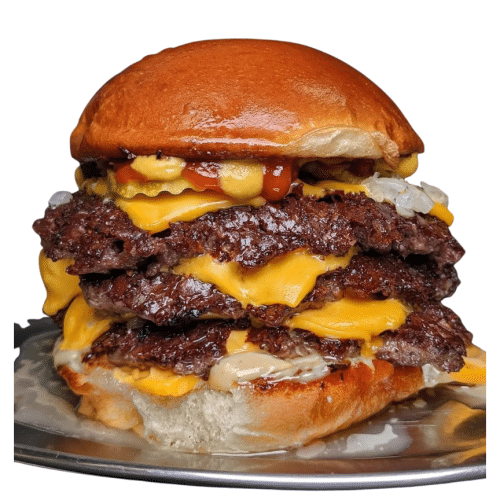 Triple smash beef burger