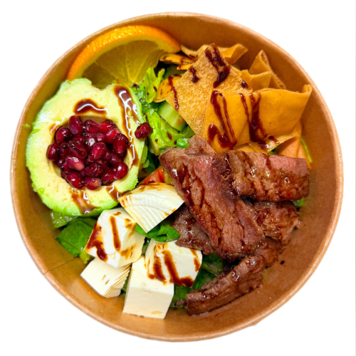 Damaszener Salat mit gegrillten Rindsfiletsstreifen