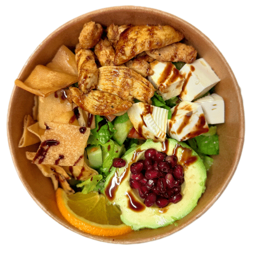 Damaszener Salat mit gegrillten Pouletbruststreifen
