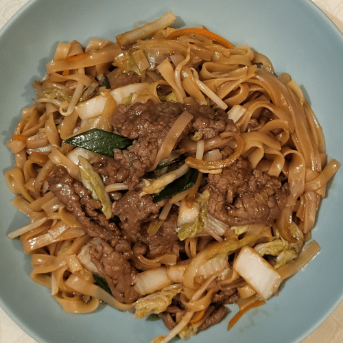 Nouilles de riz sautées au boeuf