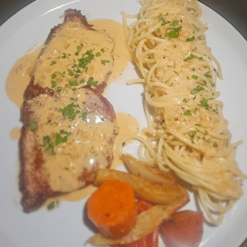 Escalope de porc avec sauce citron