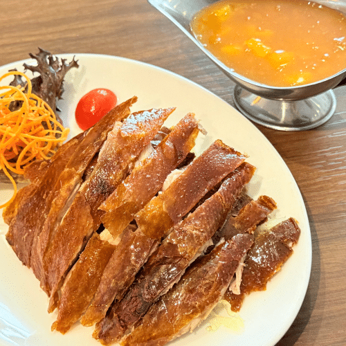 Ente mit frisch gepresstem Orangensaft
