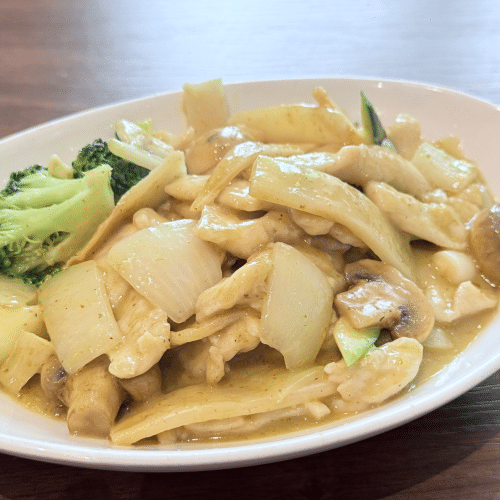 Hühnerfleisch mit grüner Currysauce (sehr scharf)