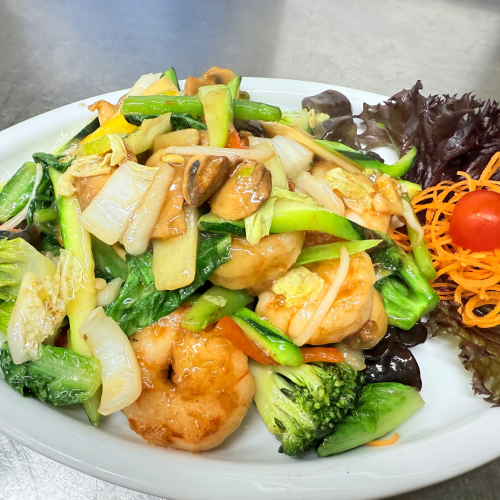 Sautierte Crevetten Chop-Suey