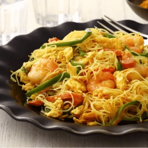 星洲炒粉 Gebratene Singapur-Reisnudeln mit Curry