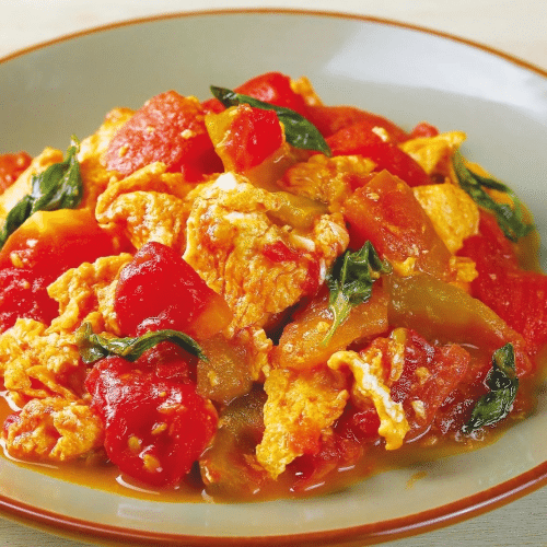 番茄炒蛋 Rührei mit Tomaten