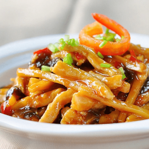 鱼香肉丝 Schweinefleischstreifen in Yu Xiang-Sauce