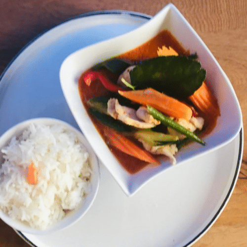 Curry Rouge avec riz jasmin