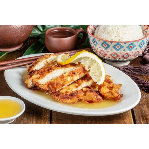 54.RIZ POULET SAUCE ORANGE FACON CHINOIS