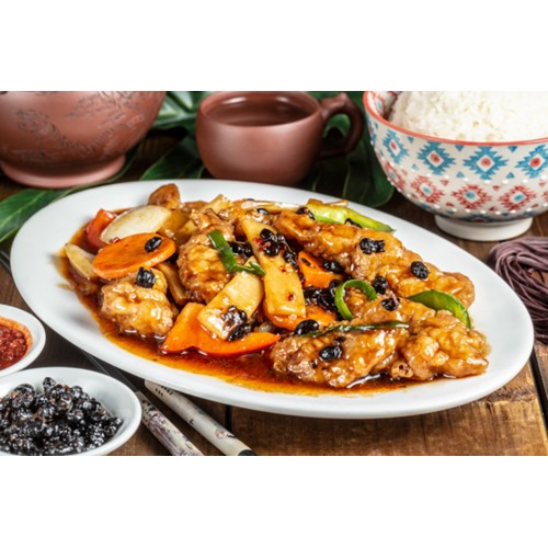 92.RIZ POISSON AUX HARICOTS NOIRS