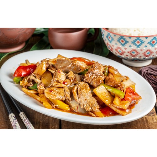 81.RIZ CANARD A LA SAUCE SATAY