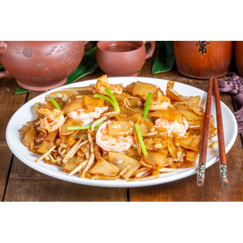 515. PÂTES DE RIZ SAUTEES AUX CREVETTES FACON CHINOISE