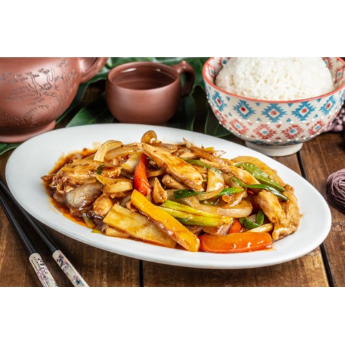 41.RIZ POULET A LA SAUCE SATAY