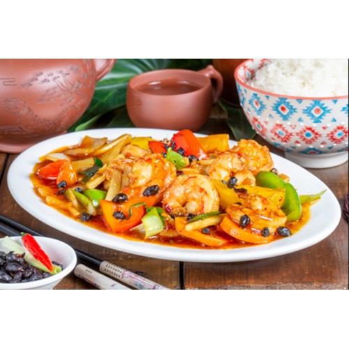 212.RIZ CREVETTES AUX HARICOTS NOIRS