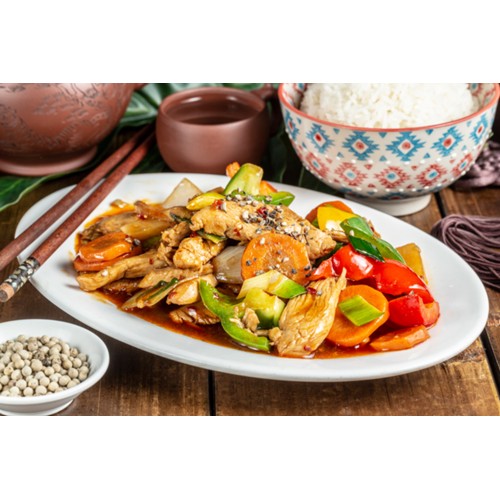 43.RIZ POULET AUX POIVRES