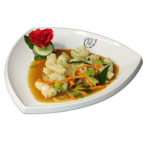 Calmars au gingembre et ciboulette