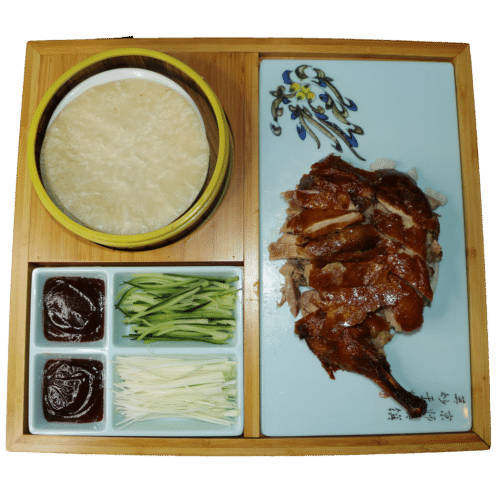 Canard laqué avec crêpes