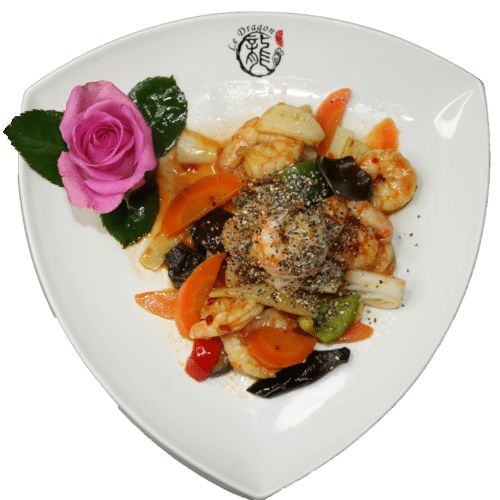 Crevettes au poivre noir