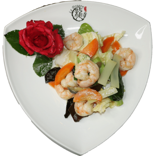 Crevettes aux légumes